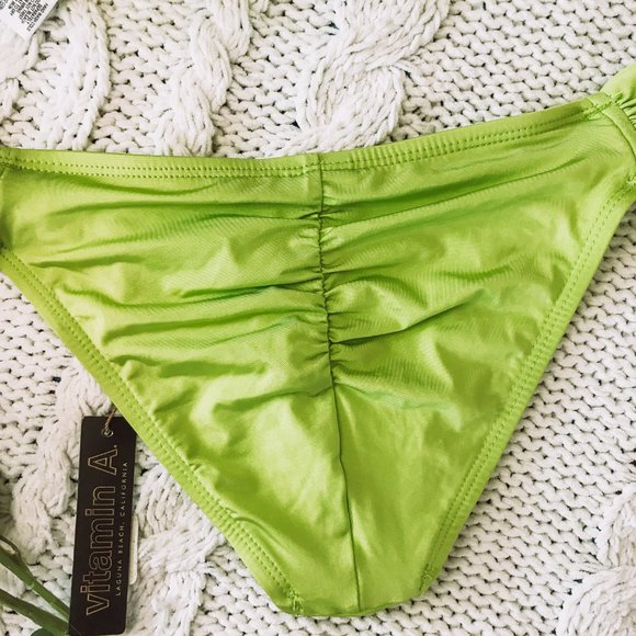 Vitamin A Green Bandeau & Bikini Bottoms Set NWT S - Picture 9 of 11